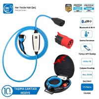 NRGkick Çantalı Basic Plus 32A 22kW 7.5 Metre Wifi Bluetooth Mobil Elektrikli AC Taşınabilir Araç Şarj İstasyonu Wallbox