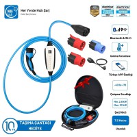 NRGkick Çantalı Premium Set 16A 32A 2.8kW & 22KW 7.5 Metre Wifi Bluetooth Mobil Elektrikli AC Taşınabilir Arac Şarj İstasyonu Wallbox