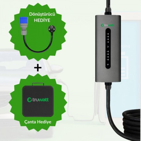 Truwatt ZTA305 Taşınabilir Elektrikli Şarj Cihazı 32A/7kW/220V (5 metre)