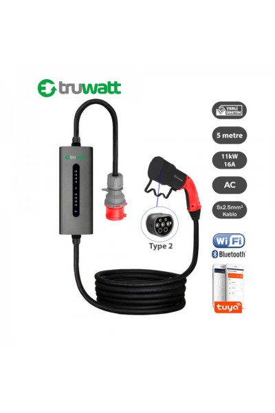 Truwatt ZTA405 Taşınabilir Elektrikli Şarj Cihazı 16A/11kW/380V (5 metre)